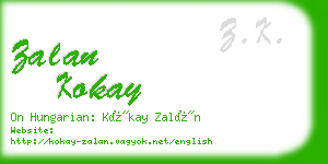 zalan kokay business card